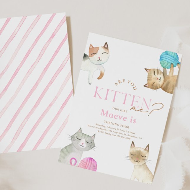 Kitten mig? Kat Birthday-inbjudan Inbjudningar (Skapare uppladdad)