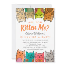 Kitten mig? Kattunge Neutralt Baby Shower