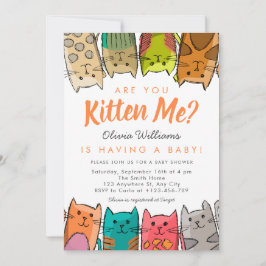 Kitten mig? Kattunge Neutralt Baby Shower Inbjudningar