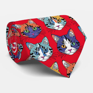 Kitten Mönster Neck Tie Slips