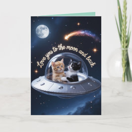 Kitten Moon Valentine's Day Card Helgkort