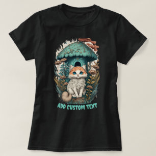 Kitten Mushroom House Blommigt, Cat Djurälskare T Shirt