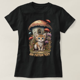 Kitten Mushroom House Blommigt, Cat Djurälskare T Shirt