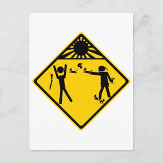 Kitten Ninja Road Sign Vykort