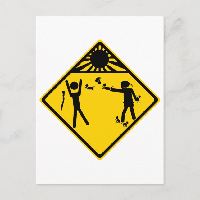 Kitten Ninja Road Sign Vykort (Framsida)