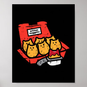 Kitten Nuggets Cute Fast Food Cat Food Älskare Gir Poster