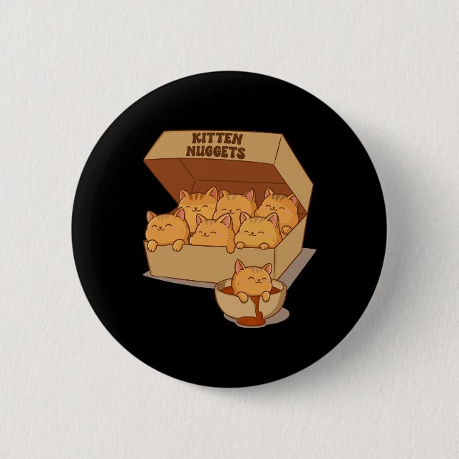 Kitten Nuggets Cute Food Pun Cat Lover Chicken Nug Knapp (Framsida)