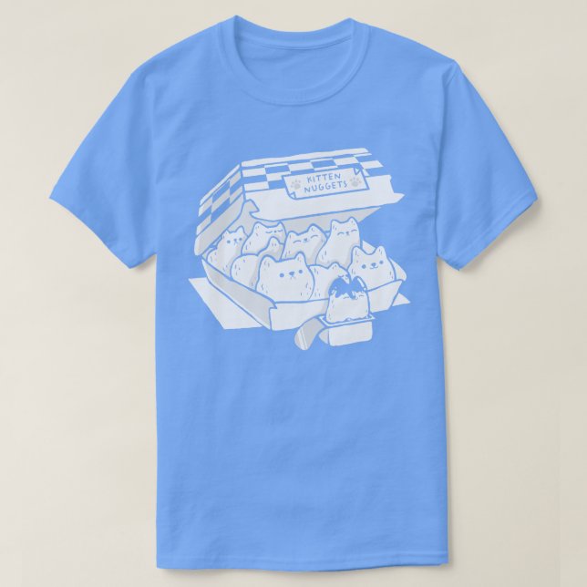 Kitten Nuggets Fast Food Cat Black and White by To T Shirt (Design framsida)