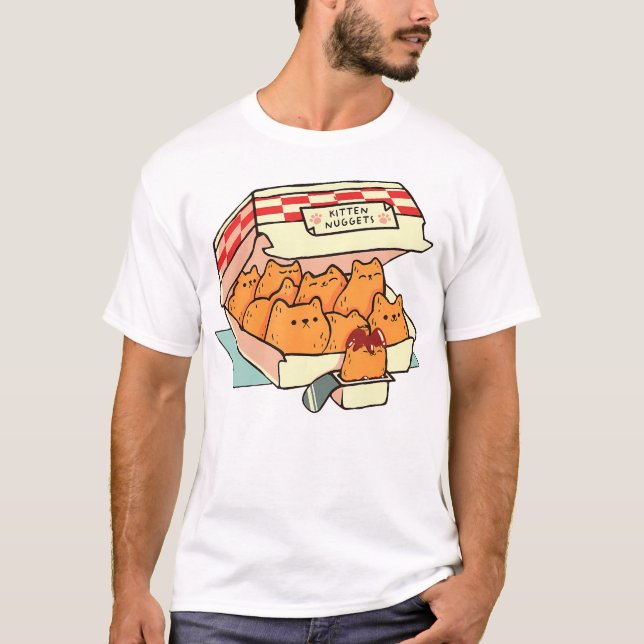 Kitten Nuggets Fast Food Cat T Shirt (Framsida)