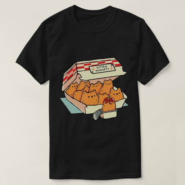 Kitten Nuggets Fast Food Cat T-Shirt (Design framsida)