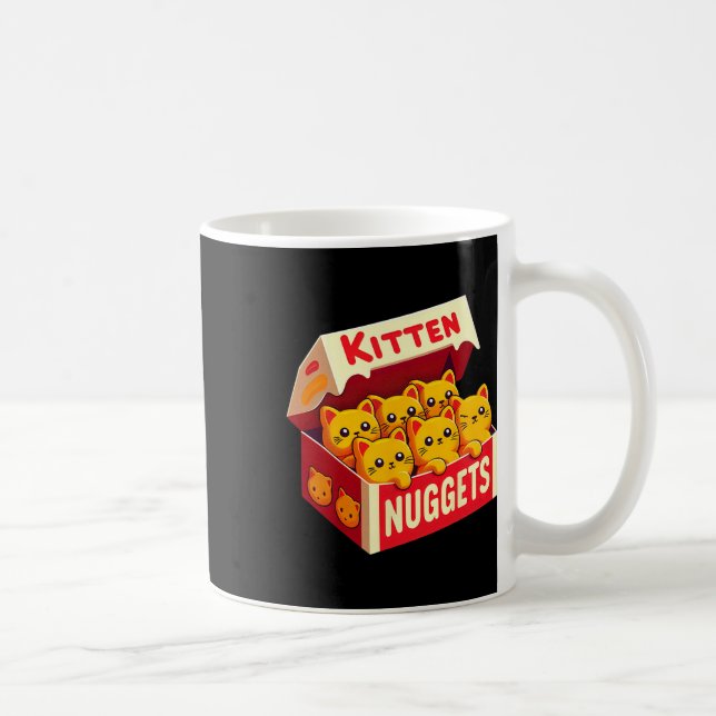 Kitten Nuggets Food Pun Cat Lover Gift Chicken Nug Kaffemugg (Höger)