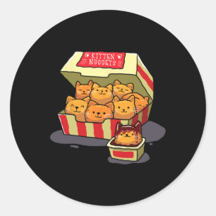 Kitten Nuggets Food Pun Cat Lover Gift Chicken Nug Runt Klistermärke