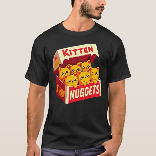 Kitten Nuggets Food Pun Cat Lover Gift Chicken Nug T Shirt (Framsida)