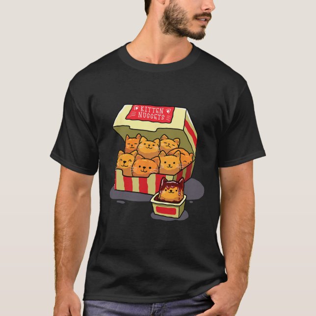 Kitten Nuggets Food Pun Cat Lover Gift Chicken Nug T Shirt (Framsida)