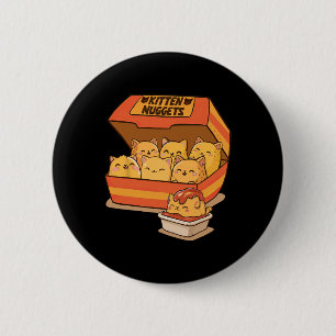 Kitten Nuggets Roligt Cute Food Pun Cat Lover Chic Knapp