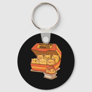 Kitten Nuggets Roligt Cute Food Pun Cat Lover Chic Nyckelring