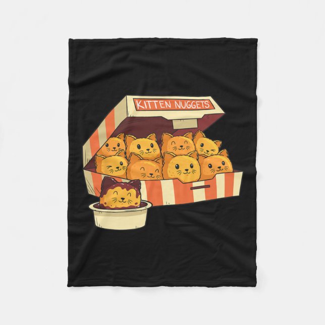 Kitten Nuggets underbara katter och kycklingnugget Fleecefilt (Framsidan)