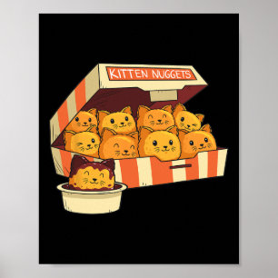 Kitten Nuggets underbara katter och kycklingnugget Poster