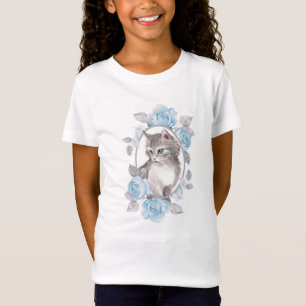 Kitten och blå ro t shirt