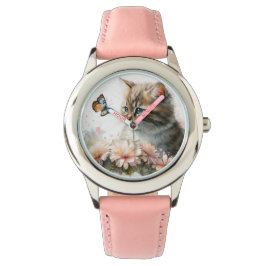 Kitten och Butterfly Armbandsur