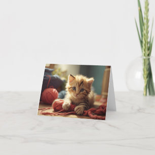 Kitten och Garn Tack Kort