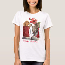 Kitten och marionen greet varandra