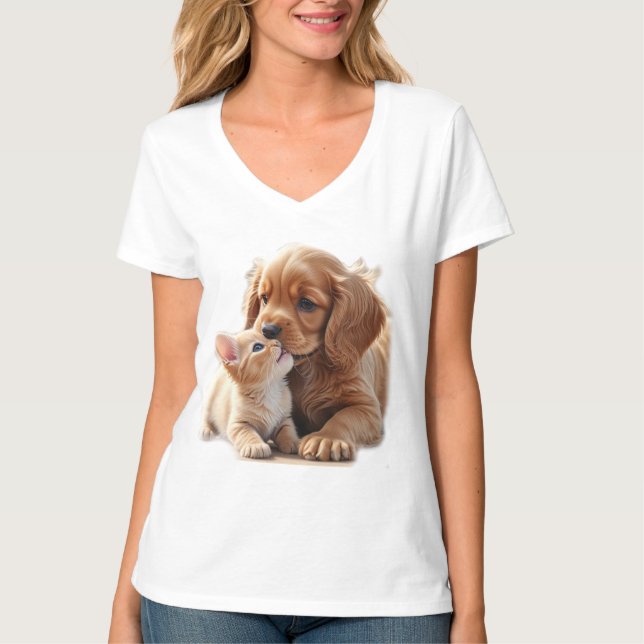 Kitten och Puppy T Shirt (Framsida)