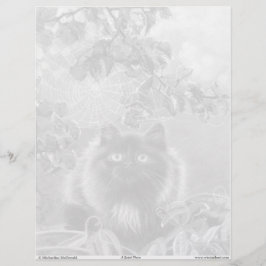 Kitten och Spindelnätet Färgsida för gråskala