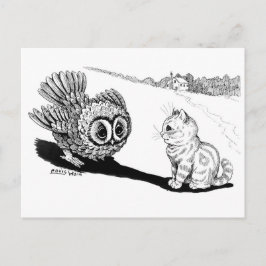 Kitten och Uggla, Louis Wain Vykort