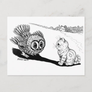 Kitten och Uggla, Louis Wain Vykort
