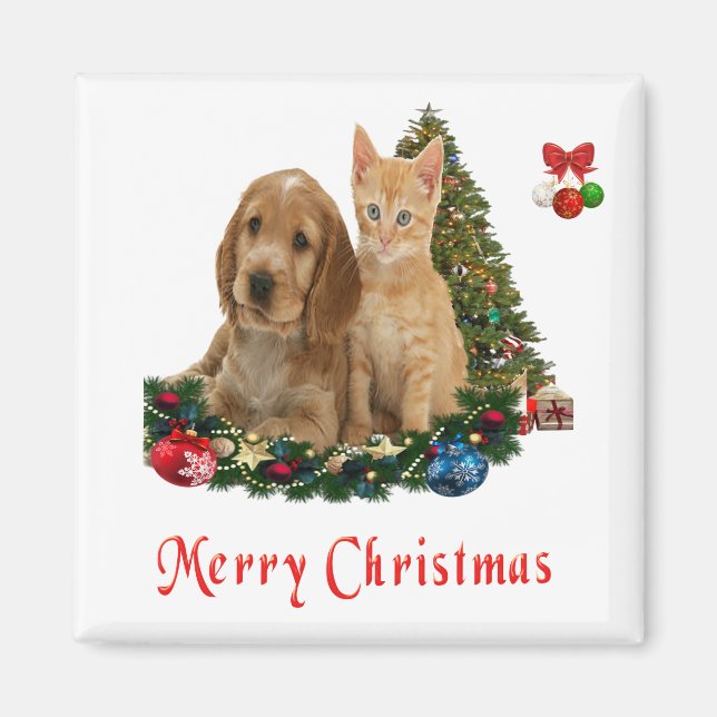 Kitten och valpen julmagnet magnet (Framsidan)