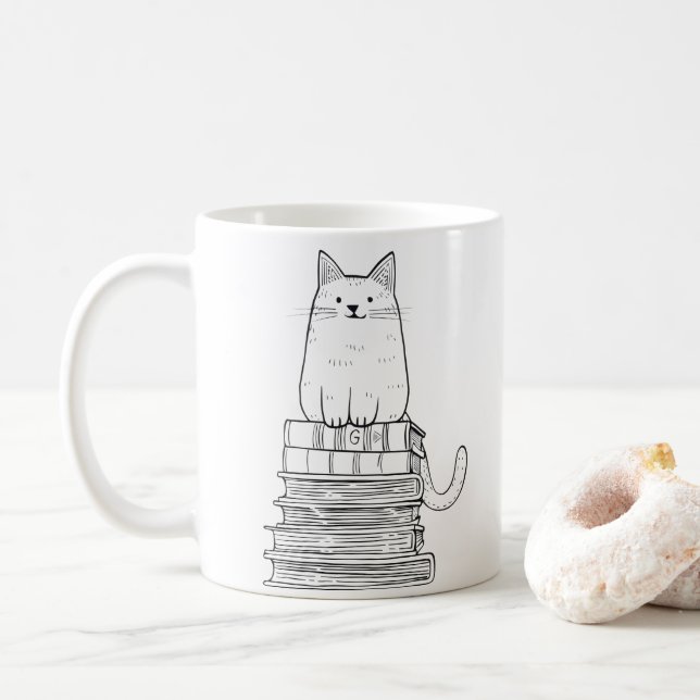Kitten på Bokar Kaffemugg (Med munk)