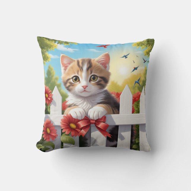 Kitten på stängslet kudde (Framsida)