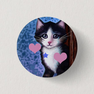 Kitten Painting Button Knapp