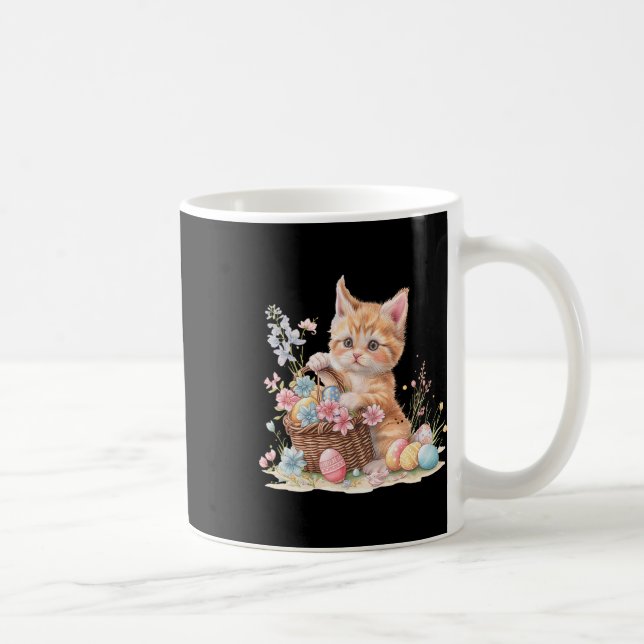 Kitten Påsk Kitten Eggs Artwork Kaffemugg (Höger)