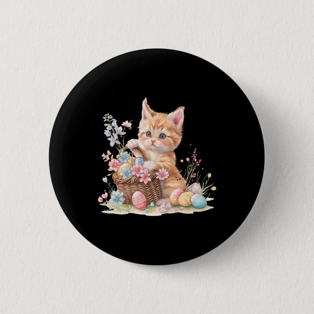 Kitten Påsk Kitten Eggs Artwork Knapp (Framsida)