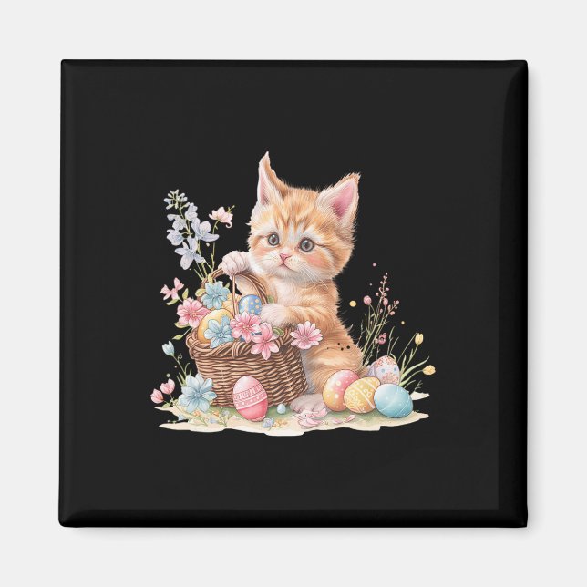 Kitten Påsk Kitten Eggs Artwork Magnet (Framsidan)