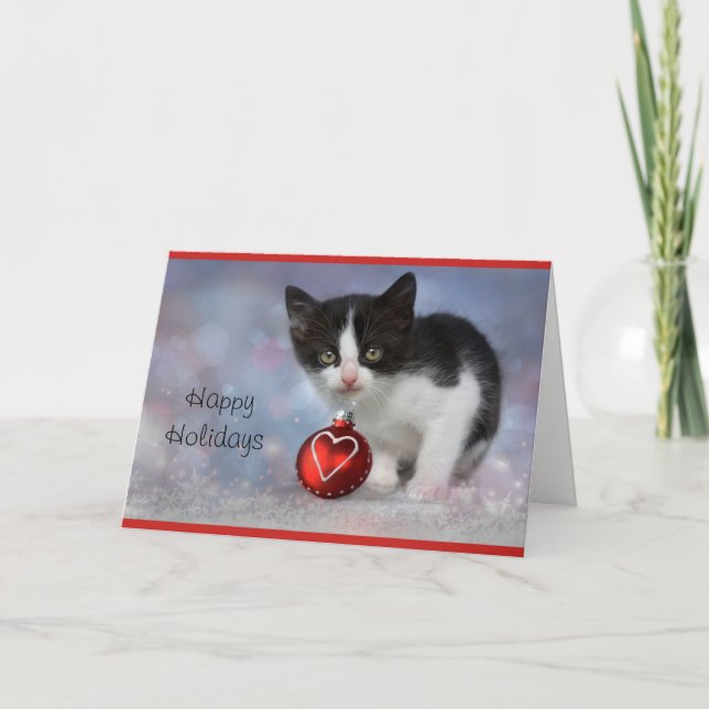 Kitten Personlig Helgdag Card Helgkort (Framsida)