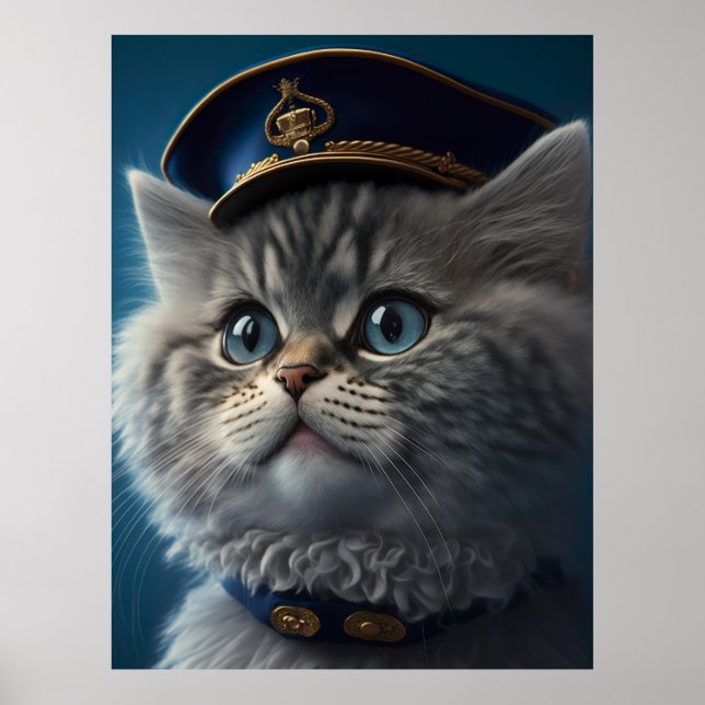 Kitten Pilot kapten Poster (Framsidan)