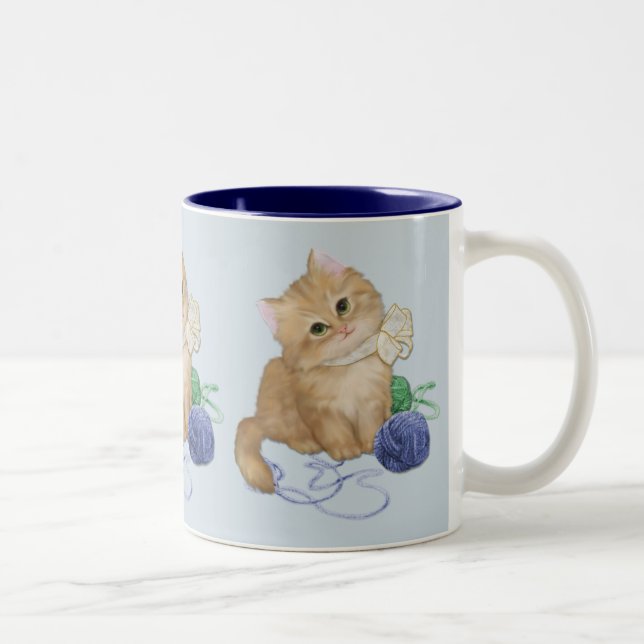 Kitten Play Två-Tonad Mugg (Höger)