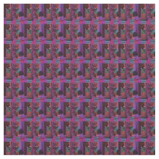 Kitten Pop Art Mönster, Tyg (Närbild)