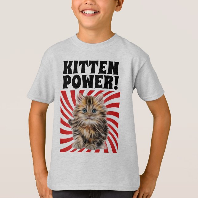 KITTEN POWER, Cat T-shirts, Lårbarn T-Shirts (Framsida)