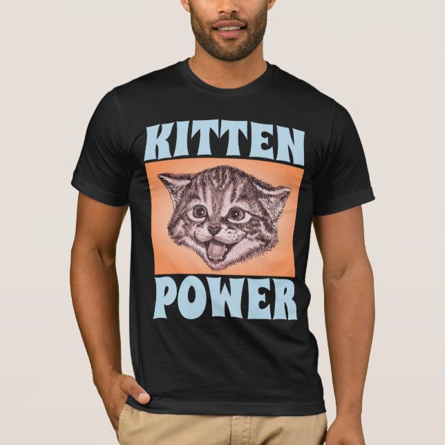 KITTEN POWER MANAR BECAT T-SHIRTS (Framsida)