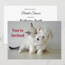 Kitten Puppy Inbjudningskort för möhippan