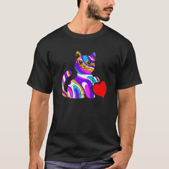 Kitten Rainbow Cat Animal Colorful Love Cats T Shirt (Framsida)
