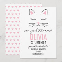 Kitten Rosa Hearts Birthday