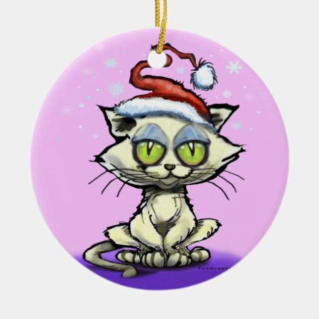 Kitten Santa Hat Ornament (Framsidan)