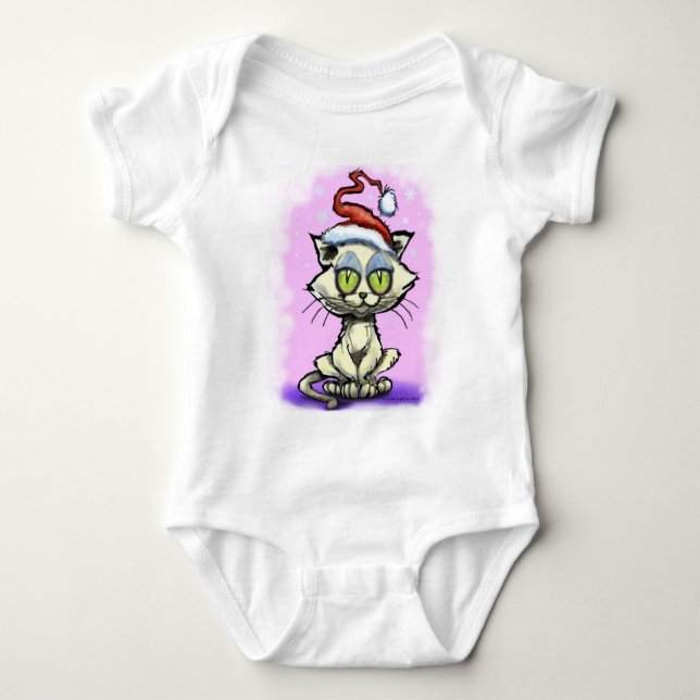 Kitten Santa Hat T-shirt (Framsida)