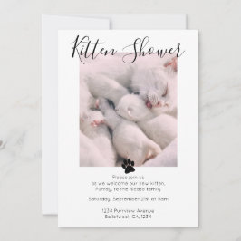 Kitten Shower Cute Personlig Cat Adoption Inbjudningar