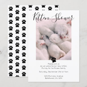 Kitten Shower Cute Personlig Cat Adoption Inbjudningar